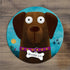 Chocolate Labrador - Personalised Pooch Circular Glass Art Worktop Saver